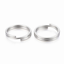 Stainless Steel Color 304 Stainless Steel Split Rings, Double Loops Jump Rings, Stainless Steel Color, 10x1.5mm, about 8.5mm inner diameter