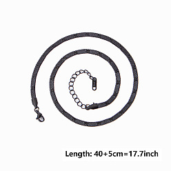 Черный 304 ожерелья из змеиной стали из нержавеющей стали, чёрные, 15.75 дюйм (40 см)