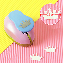 Crown Plastic Paper Craft Hole Punches, Paper Puncher for DIY Paper Cutter Crafts & Scrapbooking, Random Color, Crown Pattern, 70x40x60mm