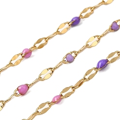 Средний Фиолетовый 304 цепи натяжные нержавеющие, с эмалью, пайки, с катушкой, реальный 18 k позолоченный, средне фиолетовый, 2 мм