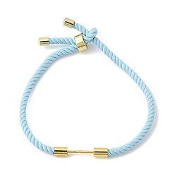 Светло-Синий 3мм круглые нейлоновые миланские шнуры для изготовления ожерелий, с латунной фурнитурой , золотые, долговечный, стойки покрытие, голубой, 8.03 дюйм (20.4 см)