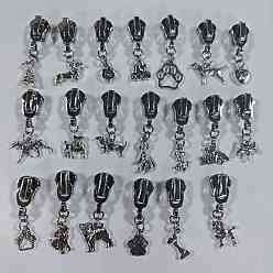 Платина 20 ползунки на молнии из легкого сплава, Сплав с подвесками, платина, 41~50 мм