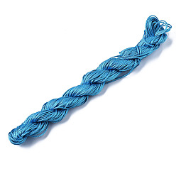 Dodger Blue Nylon Thread, Nylon Jewelry Cord for Custom Woven Bracelets Making, Dodger Blue, 1mm, about 26.24 yards(24m)/bundle, 10bundles/bag, about 262.46 yards(240m)/bag
