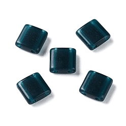 Prussian Blue Opaque Acrylic Slide Charms, Square, Prussian Blue, 5.2x5.2x2mm, Hole: 0.8mm