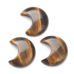 Tiger Eye Natural Tiger Eye Cabochons, No Hole/Undrilled, for Wire Wrapped Pendant Making, Moon, 34~35x29~30x7.5~9mm