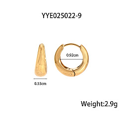 Золотой Простые серьги-кольца из нержавеющей стали, золотые, 9.2x5.3 мм