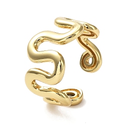 Настоящее золото 18K Латунные кольца с открытыми манжетами для женщин, без свинца и без кадмия, долговечный, реальный 18 k позолоченный, внутренний диаметр: 17 мм