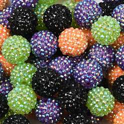 (52) Непрозрачная лаванда Тематика Хэллоуина смоляные стразы бусины, с акриловыми круглыми бусинами внутри, для жевательной резинки ювелирных изделий, разноцветные, 20 мм, отверстие : 2~2.5 мм