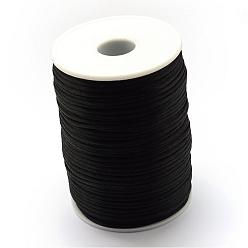 Black Polyester Cord, Black, 1.5mm, about 109.36 yards(100m)/roll