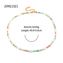 JDN21521 Bracelet Niche Beads Necklace Bracelet Ethnic Wind Ring Never Fading Titanium Steel Bracelet Jewelry