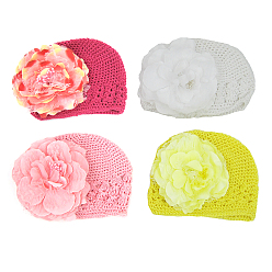 Mixed Color Handmade Crochet Baby Beanie Costume Photography Props, Flower, Mixed Color, 180mm
