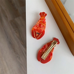 Коричневый Симпатичная заколка для волос в клетку из ацетата коричневого цвета, для девочек детей, коричневые, 48x23 мм