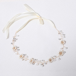 Send a message. Handmade Bridal Headpiece with Golden Daisy Hairband - Travel Photoshoot Accessories