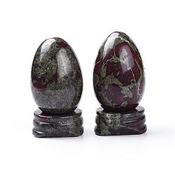 Dragon Blood Natural Dragon Bloodstone Home Decorations, Egg Stone, 44~47x30mm