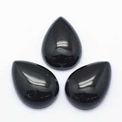 Obsidian Natural Obsidian Cabochons, Teardrop, 25x18x7mm