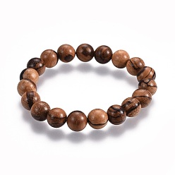 Wood Woman's Wood Beads Stretch Bracelets, 2-1/8 inch(5.3cm)