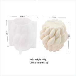 White DIY Wool Knot Shape Candle Silicone Molds, Resin Casting Molds, for 3D Scented Candle Making, White, 12.5x12.5x13cm
