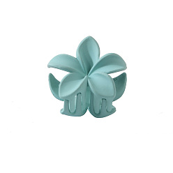 blue-4CM Candy-colored plastic flower hairpin with hollow-out design - simple and elegant.
