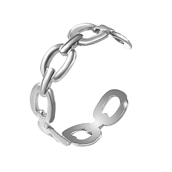 Stainless Steel Color Stainless Steel Open Cuff Ring, Oval, Stainless Steel Color, Inner Diameter: 19mm