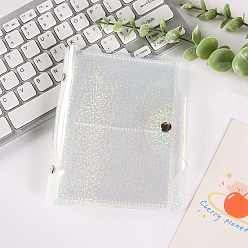 Clear 64 Pockets Laser PVC Mini Photo Albums, Card Collection Holder, Rectangle, Clear, 130x110mm
