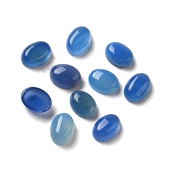 Blue Agate Кабошоны из натурального голубого агата, овальные, 7x5x2~3 мм