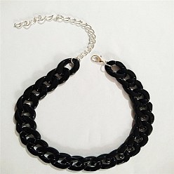 black Bold and Edgy Acrylic Cuban Link Choker for Men and Women