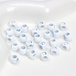 White 4-Hole Baking Painted Alloy Beads, Cube, White, 7x5mm, Hole: 3.5mm, 10pcs/bag