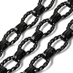 Черный 304 цепи с овальными звеньями из нержавеющей стали, несварные, ионное покрытие (ip), чёрные, 14.5x11x2.5 мм