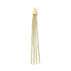 Golden Brass Round Snake Chains Tassel Big Pendants, Golden, 65.5x4.5x2mm, Hole: 1.2mm