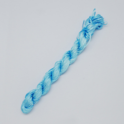 Deep Sky Blue Nylon Thread, Nylon Jewelry Cord for Custom Woven Bracelets Making, Deep Sky Blue, 1mm, about 26.24 yards(24m)/bundle, 10bundles/bag, about 262.46 yards(240m)/bag