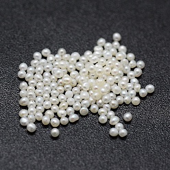White Natural Cultured Freshwater Pearl Beads, No Hole/Undrilled, Round, White, 1~1.2mm