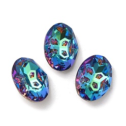 Sphinx Glass Rhinestone Cabochons, Point Back & Back Plated, Faceted, Oval, Sphinx, 18x13x6.5mm