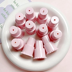 Pink Cake Spray Painted Acrylic Beads, Pink, 34x24mm, Hole: 2mm