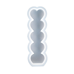 White Heart DIY Candle Silicone Molds, Resin Casting Molds, For UV Resin, Epoxy Resin Jewelry Making, White, 9.2x3.3x2cm