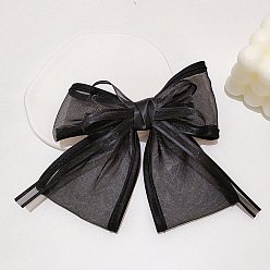 Noir Barrette à cheveux nœud papillon en tissu, accessoires de cheveux pour filles femmes, noir, 85mm