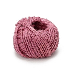 Pale Violet Red 50M Round Jute Cord, for Gift Wrapping, Party Decoration, Pale Violet Red, 2mm, about 54.68 Yards(50m)/Roll