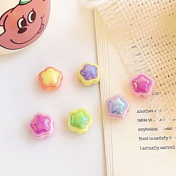 (52) Непрозрачная лаванда Непрозрачная акриловая бусина, звезда, разноцветные, 17.3x17.8x12.1 мм, отверстие : 4 мм