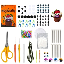 Eye DIY Pot Plant Crochet Kits for Beginners, including Polyester Yarn, Fiberfill, Crochet Needle, Yarn Needle, Support Wire, Stitch Marker, Scissor, Eye, Package Size: 23x16.8cm