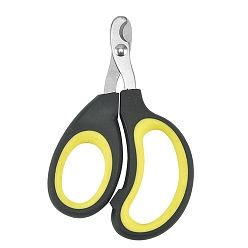 Yellow Stainless Steel Pet Supplies Nail Clippers, with Plastic and Rubber Jacket, Yellow, 100x65x9mm
