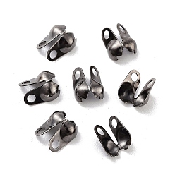 Черный Цвет Металла Стойки покрытие латунь советы шарик, без кадмия и без свинца, металлический черный , 7.5x4.5 мм, отверстия : 1 mm и 1.6 мм, внутренний диаметр: 3.5 мм