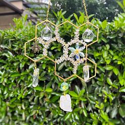 White crystal Rongguan Unique Design Honeycomb Sun Catcher Window Decorative Pendant
