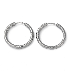 Нержавеющая Сталь Цвет Не тускнеют 304 серьги-кольца из нержавеющей стали, цвет нержавеющей стали, 20.5x21x2.5 мм