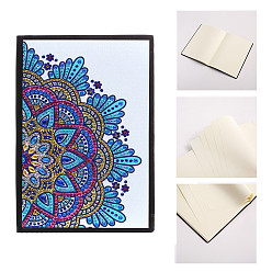 Flower DIY Christmas Theme Diamond Painting Notebook Kits, including PU Leather Book, Resin Rhinestones, Pen, Tray Plate and Glue Clay, Flower, 210x150mm