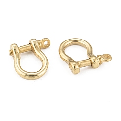Raw(Unplated) Brass D-Ring Anchor Shackle Clasps, for Bracelets Making, Raw(Unplated), 25x25x7mm, Hole: 2.5mm