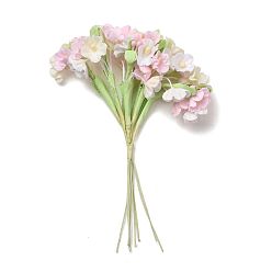 Pearl Pink Cloth & Paper & Iron Artificial Mini Flower Bouquet for DIY Crafts, Floral Arrangements, Pearl Pink, 55~67x35~40mm