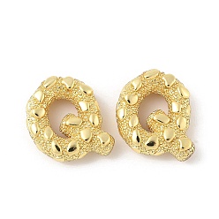 Letter Q Латунные подвески, письмо амулеты, стойки покрытие, долговечный, без кадмия и без свинца, золотые, Буква Q, 19~20x11~19x6.5~7 мм, отверстие : 3~4x2.5 мм