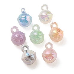 Mixed Color UV Plating Rainbow Iridescent Acrylic Pendants, Bell, Mixed Color, 20.5x15.5mm, Hole: 3.5mm
