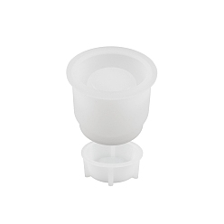 White DIY Silicone Storage Jar & Lid Molds, Resin Casting Molds, White, 51~70x18~57mm