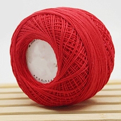 Red 45g Cotton Size 8 Crochet Threads, Embroidery Floss, Yarn for Lace Hand Knitting, Red, 1mm