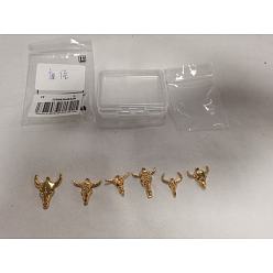 Золотой 6 шт 6 стили 304 подвески из нержавеющей стали, очарование крупного рогатого скота, золотые, 18.5~29x19~24.5x3.5~5 мм, отверстие : 1~1.8 мм, 1 шт / стиль